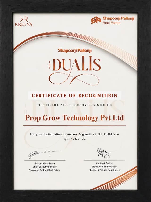Certificate of Recognition By Shapoorji Pallonji