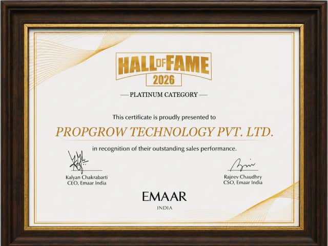 Platinum Award For Outstanding Sales By Emaar India