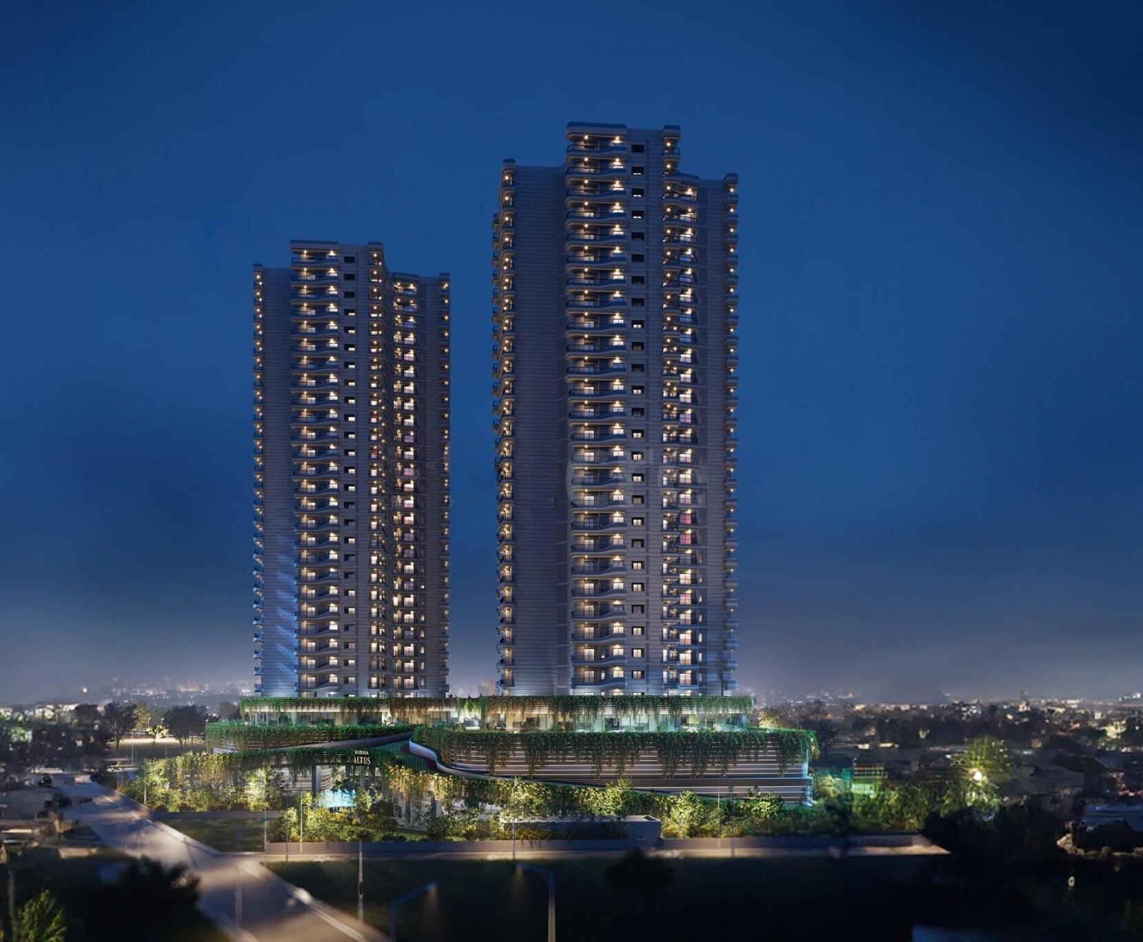 Sobha Altus Sector 106 night view